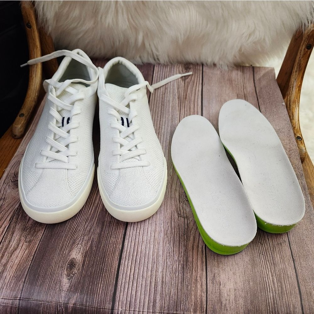 Rothy's The Lace-up Bright white knit sneakers sz 7 - Picture 13 of 14